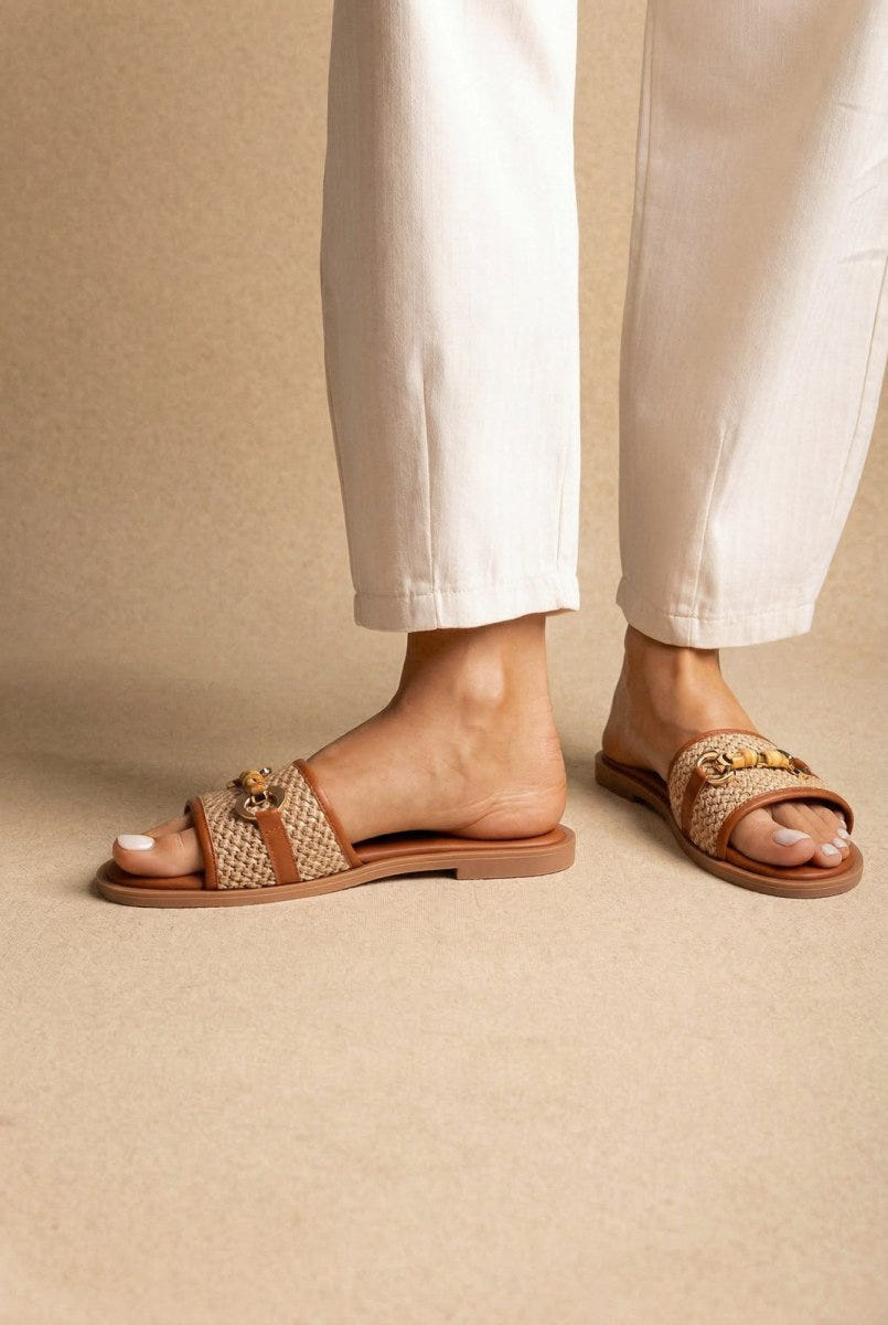 Estil - Comfort Sandals - Tan Raffia