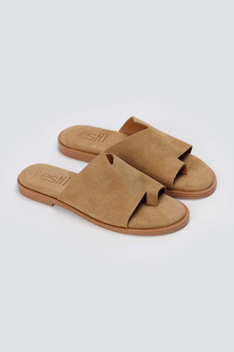 Estil - Comfort Suede Sandals - Beige Suede