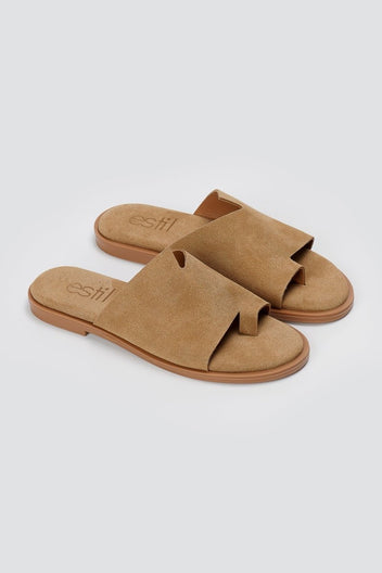 Estil - Comfort Suede Sandals - Beige Suede