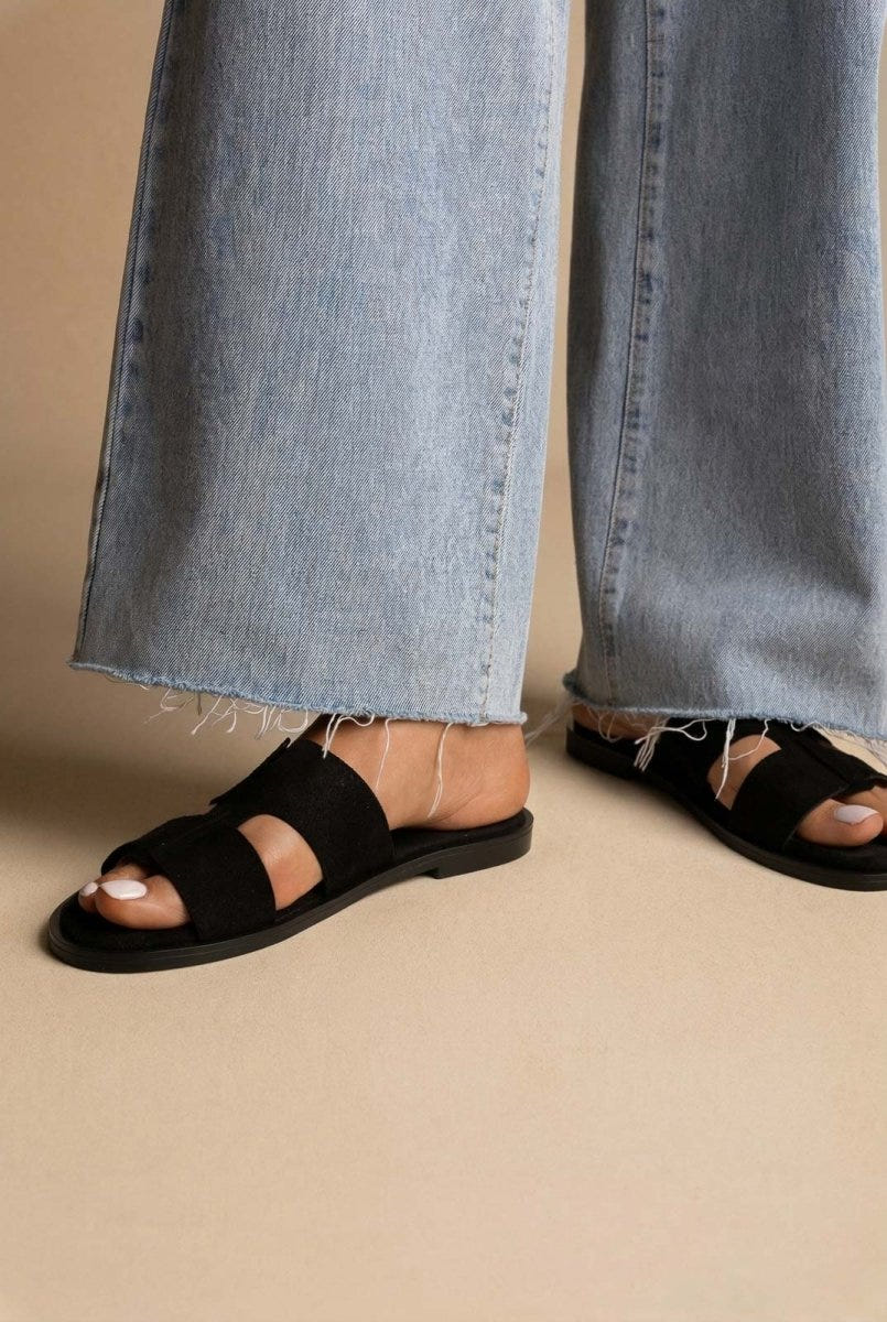 Estil - Comfort Suede Sandals - Black Suede