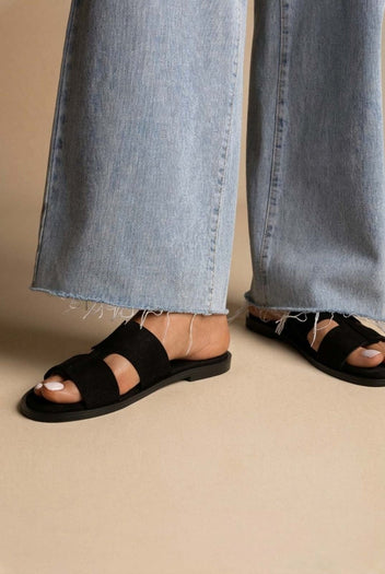 Estil - Comfort Suede Sandals - Black Suede
