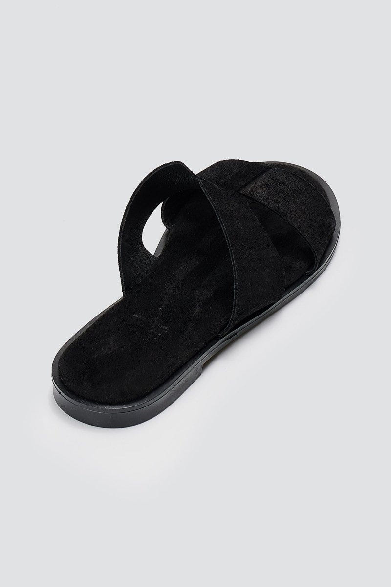 Estil - Comfort Suede Sandals - Black Suede