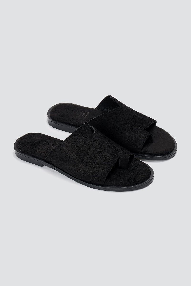 Estil - Comfort Suede Sandals - Black Suede
