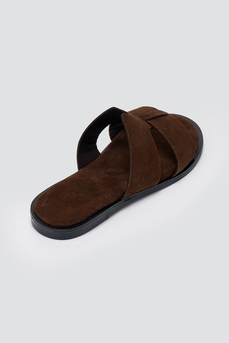 Estil - Comfort Suede Sandals - Brown Suede