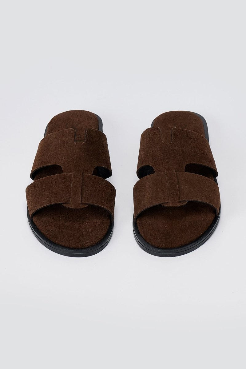 Estil - Comfort Suede Sandals - Brown Suede