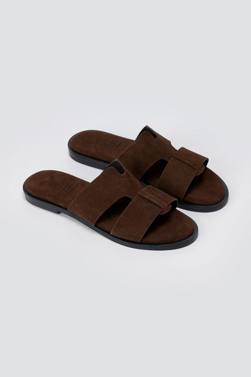 Estil - Comfort Suede Sandals - Brown Suede