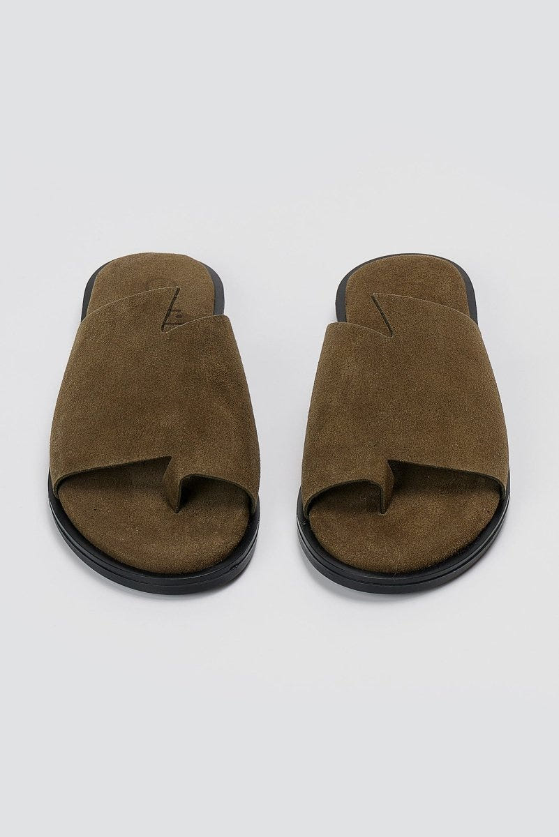 Estil - Comfort Suede Sandals - Olive Suede