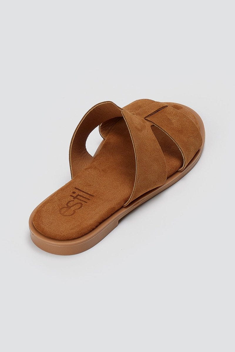 Estil - Comfort Suede Sandals - Tan Suede