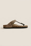 Gold Star - Comfort T Strap Sandals - Brown Matte