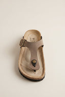 Gold Star - Comfort T Strap Sandals - Brown Matte