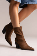 Corina Cowboy Ankle Boots - Brown Suede - thefashionproject.gr - CORINA