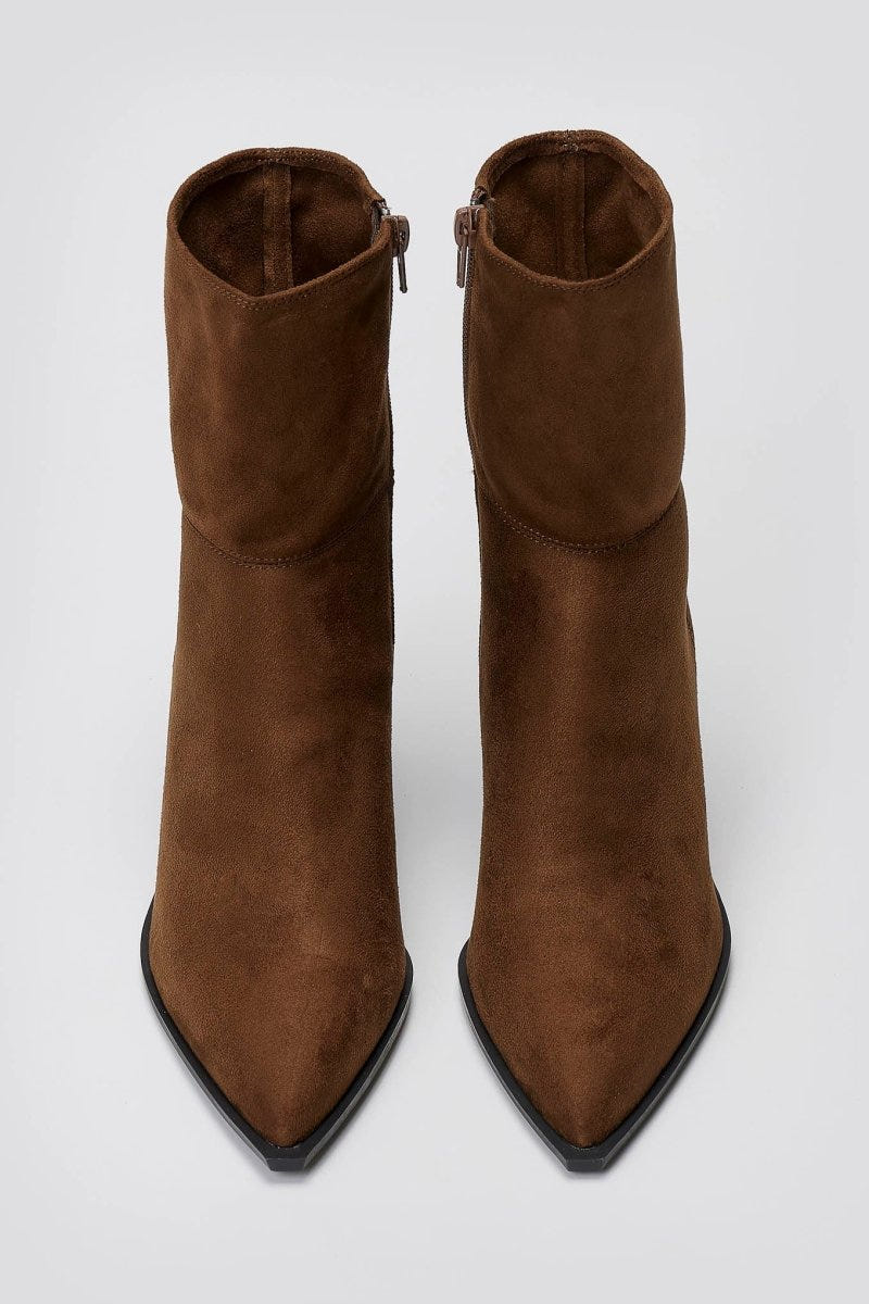 Corina Cowboy Ankle Boots - Brown Suede - thefashionproject.gr - CORINA
