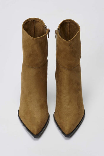 Corina Cowboy Ankle Boots - Camel Suede - thefashionproject.gr - CORINA