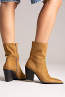 Corina Cowboy Ankle Boots - Camel Suede - thefashionproject.gr - CORINA