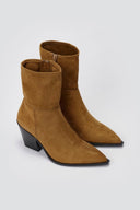 Corina Cowboy Ankle Boots - Camel Suede - thefashionproject.gr - CORINA