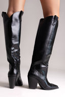Corina Cowboy Boots - Black Matte - thefashionproject.gr - CORINA