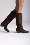 Corina Cowboy Boots - Brown Suede - thefashionproject.gr - CORINA