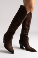 Corina Cowboy Boots - Brown Suede - thefashionproject.gr - CORINA