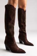 Corina Cowboy Boots - Brown Suede - thefashionproject.gr - CORINA