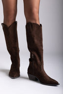 Corina Cowboy Boots - Brown Suede - thefashionproject.gr - CORINA