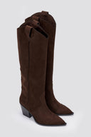 Corina Cowboy Boots - Brown Suede - thefashionproject.gr - CORINA
