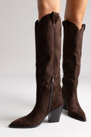 Corina Cowboy Boots - Brown Suede - thefashionproject.gr - CORINA