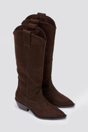 Corina Cowboy Boots - Brown Suede - thefashionproject.gr - CORINA