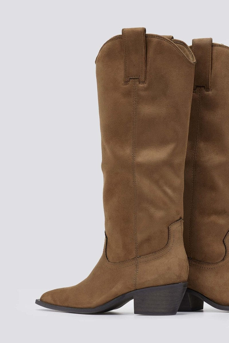 Corina Cowboy Boots - Camel Suede - thefashionproject.gr - CORINA
