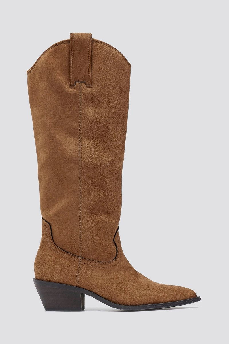 Corina Cowboy Boots - Camel Suede - thefashionproject.gr - CORINA