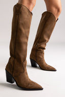 Corina Cowboy Boots - Camel Suede - thefashionproject.gr - CORINA