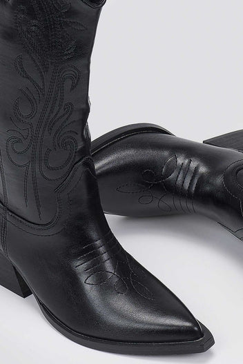 Corina Cowboy Boots Mid Calf - Black Matte - thefashionproject.gr - CORINA
