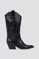 Corina Cowboy Boots Mid Calf - Black Matte - thefashionproject.gr - CORINA