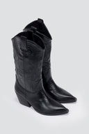 Corina Cowboy Boots Mid Calf - Black Matte - thefashionproject.gr - CORINA