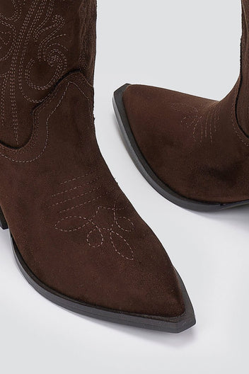 Corina Cowboy Boots Mid Calf - Brown Suede - thefashionproject.gr - CORINA