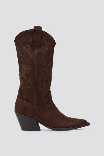 Corina Cowboy Boots Mid Calf - Brown Suede - thefashionproject.gr - CORINA