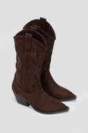 Corina Cowboy Boots Mid Calf - Brown Suede - thefashionproject.gr - CORINA
