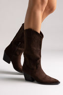 Corina Cowboy Boots Mid Calf - Brown Suede - thefashionproject.gr - CORINA