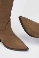 Corina Cowboy Boots Mid Calf - Camel Suede - thefashionproject.gr - CORINA