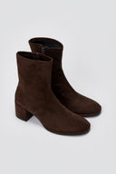 Corina Low Heel Ankle Boot - Brown Suede - thefashionproject.gr - CORINA