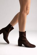 Corina Low Heel Ankle Boot - Brown Suede - thefashionproject.gr - CORINA