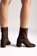 Corina Low Heel Ankle Boot - Brown Suede - thefashionproject.gr - CORINA