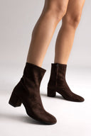 Corina Low Heel Ankle Boot - Brown Suede - thefashionproject.gr - CORINA