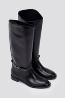 Corina Riding Boots Metal Detail - Black Matte - thefashionproject.gr - CORINA