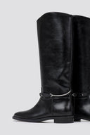 Corina Riding Boots Metal Detail - Black Matte - thefashionproject.gr - CORINA
