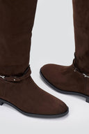 Corina Riding Boots Metal Detail - Brown Suede - thefashionproject.gr - CORINA