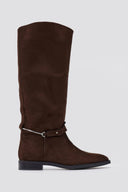 Corina Riding Boots Metal Detail - Brown Suede - thefashionproject.gr - CORINA