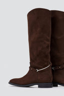 Corina Riding Boots Metal Detail - Brown Suede - thefashionproject.gr - CORINA