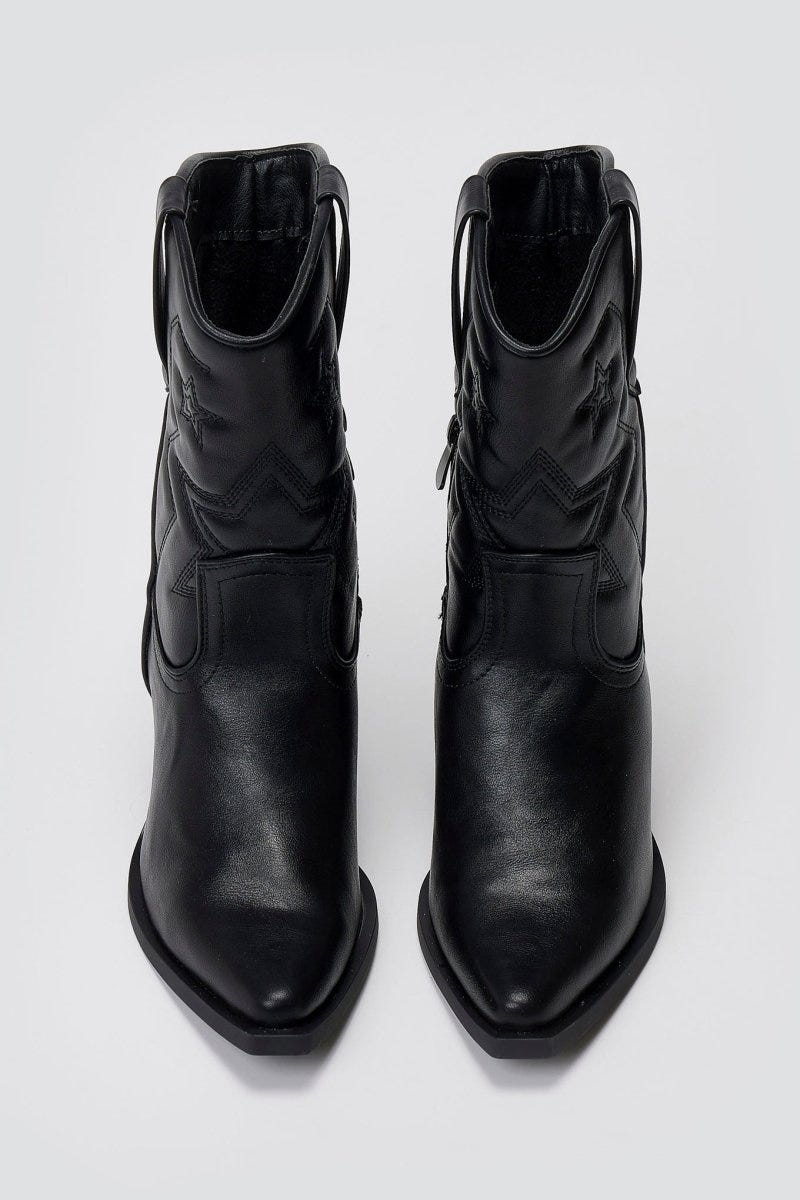 Cowboy Ankle Boots - Black Matte - thefashionproject.gr - Martin Pescatore