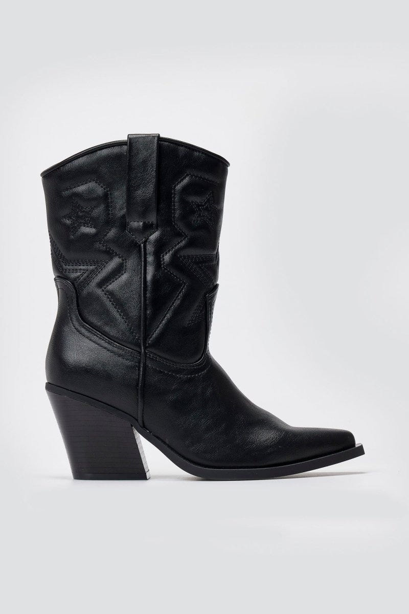 Cowboy Ankle Boots - Black Matte - thefashionproject.gr - Martin Pescatore