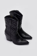 Cowboy Ankle Boots - Black Matte - thefashionproject.gr - Martin Pescatore